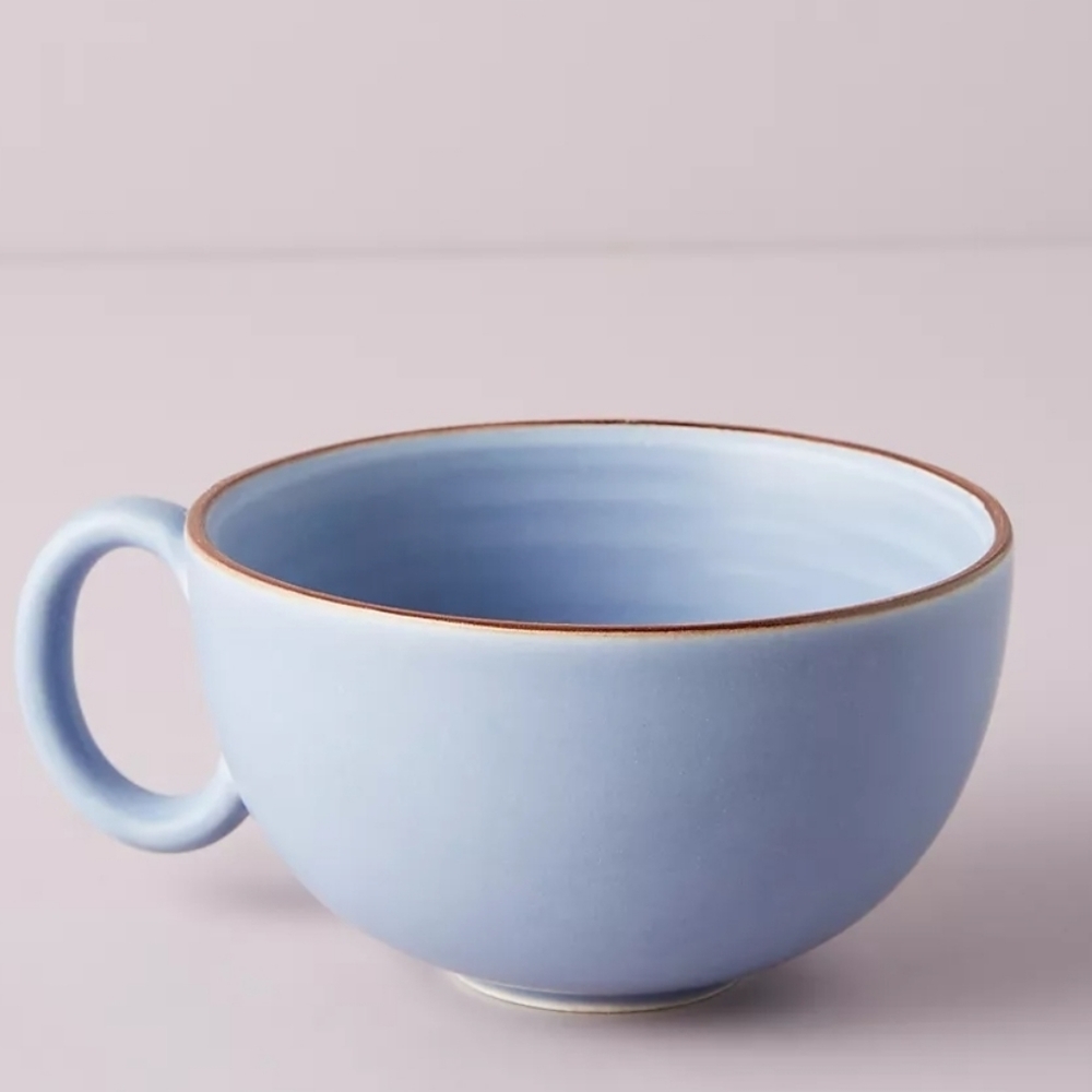 Anthropologie Ilana Matte Mugs- periwinkle blue